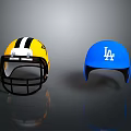 Yellow Black White And Blue Sports Helmets With LA Logo Design For Daily Use