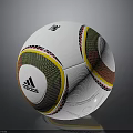 Adidas White Soccer Ball With Vibrant Geometric Patterns And Brand Logo As Daily Essential
