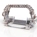 Intricate Architectural Model With Arch Structure Steps Railings And Decorative Details