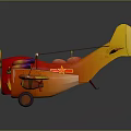 3D Model Of A Stylized Passenger Plane With Vibrant Colors