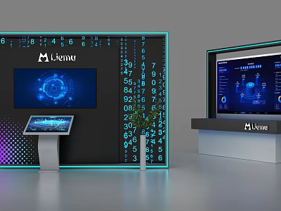 Linuu Smart Commercial Equipment With Digital Display Screens And Data Charts 3d model