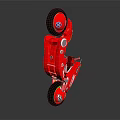 Red Motorcycle With Stylish Design And Black Wheels On Dark Background