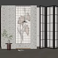 Modern screen partition screen combination 3d model