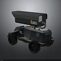 Ackerman Wheeled Mobile Equipment Unit with Top Mounted Surveillance Device and Durable Mechanical Frame