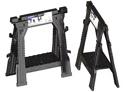 Gorilla Brand Black Folding Heavy Duty Hardware Utility Work Stands For Support 3d model