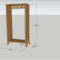 Wooden Floor Standing Clothes Hanger With 180cm Height 60cm Width And 30cm Depth