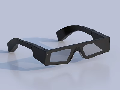 Black Square Frame Jewelry With Transparent Stones On White Background 3d model