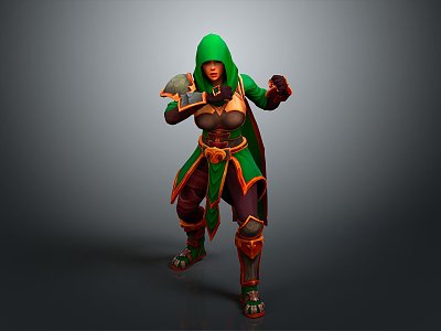 Lady soldier female detective female agent female goon warrior soldier detective agent goon 3d model