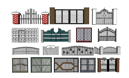 modern gate iron gate 3d model