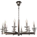 Elegant Modern Gold Metal Chandelier With Candle Style Bulbs And Glass Decorative Shades