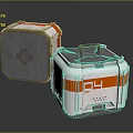 Durable Equipment Storage Cases White With Orange Stripes Transparent Lid And Handle Design