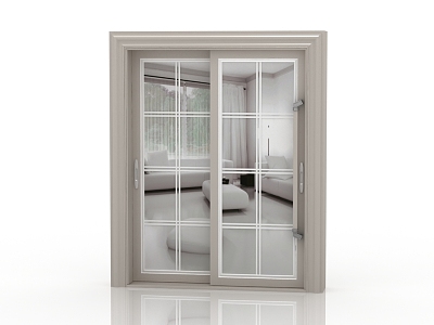 Jianou solid wood door interior door 3d model