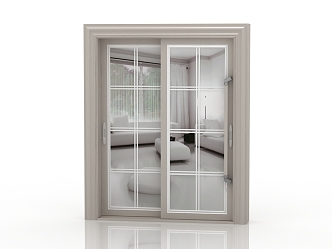 Jianou solid wood door interior door 3d model