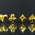 Golden Playing Card Suits Decorative Household Items With Heart Club Diamond Spade