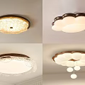 Decorative Ceiling Lights With Unique Cloud And Floral Design Styles For Home 3d model