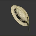 Fashionable Wide Brim Straw Hat With Black Ribbon For Summer Outdoor Activities