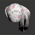 Soft White Hat and Scarf Set with Pink Floral Patterns for Stylish Look