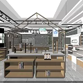 Modern Retail Store Interior With Wooden Shelves Product Displays And Bright Lighting