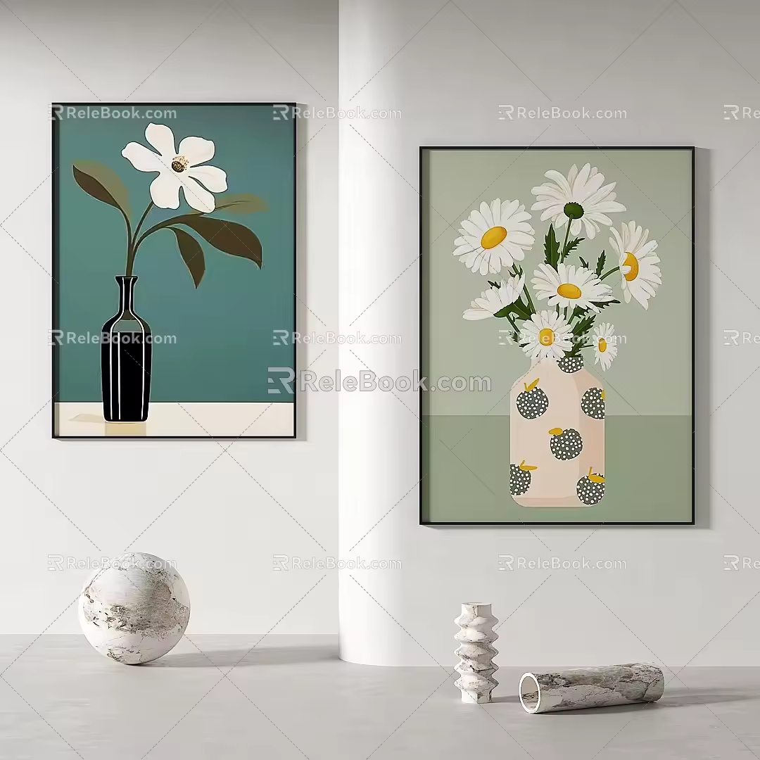 Simple abstract decorative painting 3d model