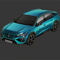 Blue Modern SUV Car With Sleek Body Shiny Finish And Black Alloy Wheels