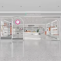 Modern Specialty Store Interior With Display Shelves Counter And Bright Lighting 3d model