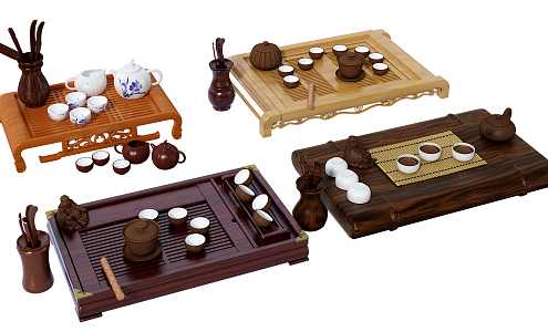 New Chinese Tea Table Tea Table Tea Table Kung Fu Tea Set Tea Sea 3d model