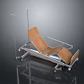 Adjustable Hospital Bed With Metal Frame Wooden Panels IV Stands And Wheels