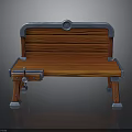Wooden Bench With Metal Accents Sturdy Backrest And Stylish Leg Design
