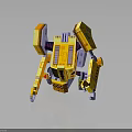 Mechanical Character And Spider Creature With Yellow Purple Multi Legged Mechanical Structure Design