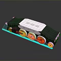 Modern 3D Train Model With Shiny Black White Body And Orange Wheels