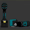 FPTools Cordless Drill With Teal And Black Design Battery Pack And Charger