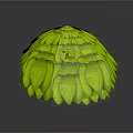 Fresh Green Leaf Like Hemispherical Food With Natural Organic Surface Structure