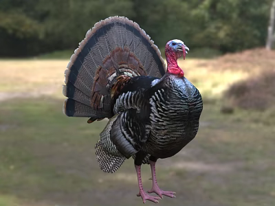 由于图片重点展示的是火鸡（鸟类）而非爬行动物，无法依据图片信息生成以爬行动物为主体的标题。若图片实际为爬行动物（如蜥蜴、鳄鱼等），可补充正确图片信息后重新生成。 3d model