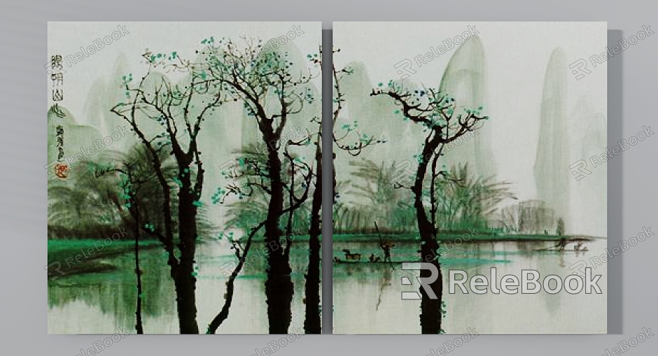 New Chinese Painting Landscape model