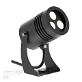 Modern Black Outdoor Light With Three Bulbs And Adjustable Metal Stand Design
