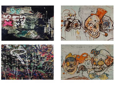 Modern square carpet dark gray curry abstract pattern carpet combination 3d model