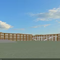 Modern Office Building With Brown Exterior Multiple Windows And Open Plaza Under Blue Sky
