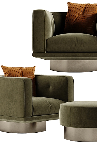 Minotti lounge chair 3d model