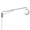 Modern Wall Lamp With Adjustable Metal Arm And White Globe Shade 3d model