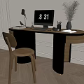 Modern desk and chair combination 3d model