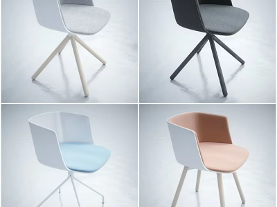 Modern Leisure Chair Collection With Multicolor Seats And Angled Leg Designs 3d model