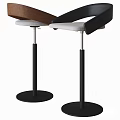 Modern Bar Stools With Black Metal Frames And Comfortable Contrasting Seats