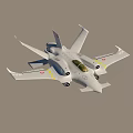 White Fighter Jet Model Featuring YSV Marking Transparent Cockpit And Multiple Wings 3d model