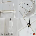 Modern Minimalist Chandelier With White Linen Lampshade And Golden Metal Frame For Home Interior Decoration