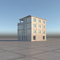 Modern Three Story Detached Villa With Balcony Arched Entrance And Large Windows