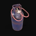 Durable Blue Metal Household Gas Cylinder With Red Hose And Valve