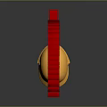 Ancient Warrior Weapon Helmet In Golden Shade With Red Plume And Metallic Design