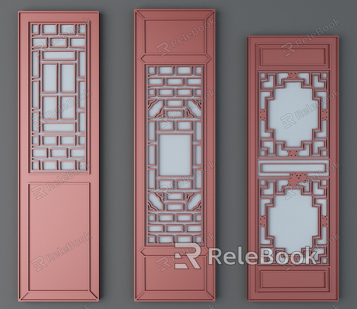 Chinese-style Wooden Doors Screen Doors Cut-off Doors Ancient Doors Traditional Wooden Doors Cut-off Doors model