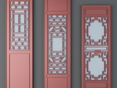 Chinese-style Wooden Doors Screen Doors Cut-off Doors Ancient Doors Traditional Wooden Doors Cut-off Doors model