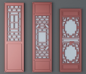 Chinese-style Wooden Doors Screen Doors Cut-off Doors Ancient Doors Traditional Wooden Doors Cut-off Doors 3d model